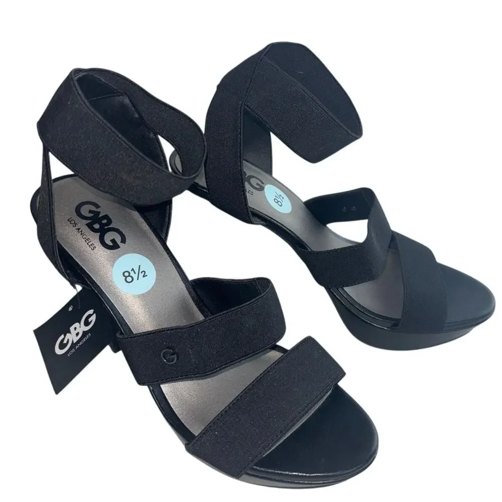 NWT GBG Los Angeles Black Platform Ankle-Strap Heels – NWT – Size 8.5
